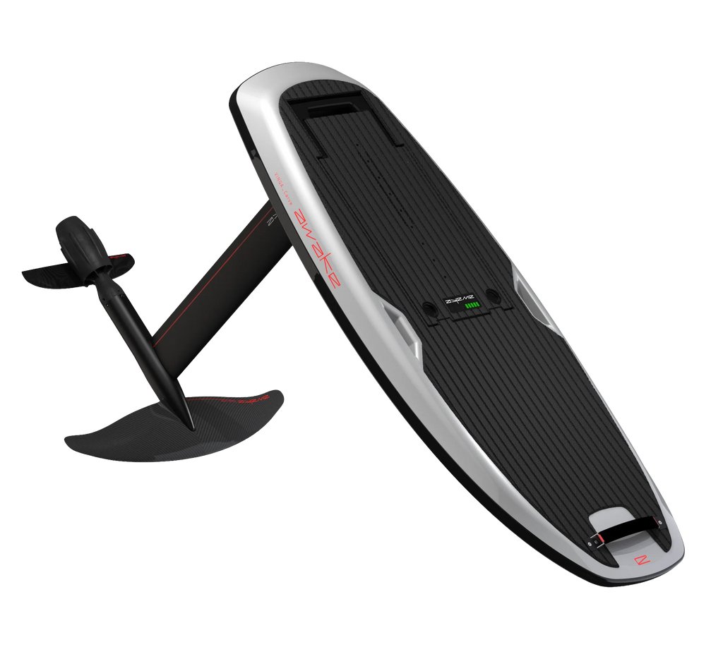 Awake VINGA Carve eFoil flying above the water on a hydrofoil