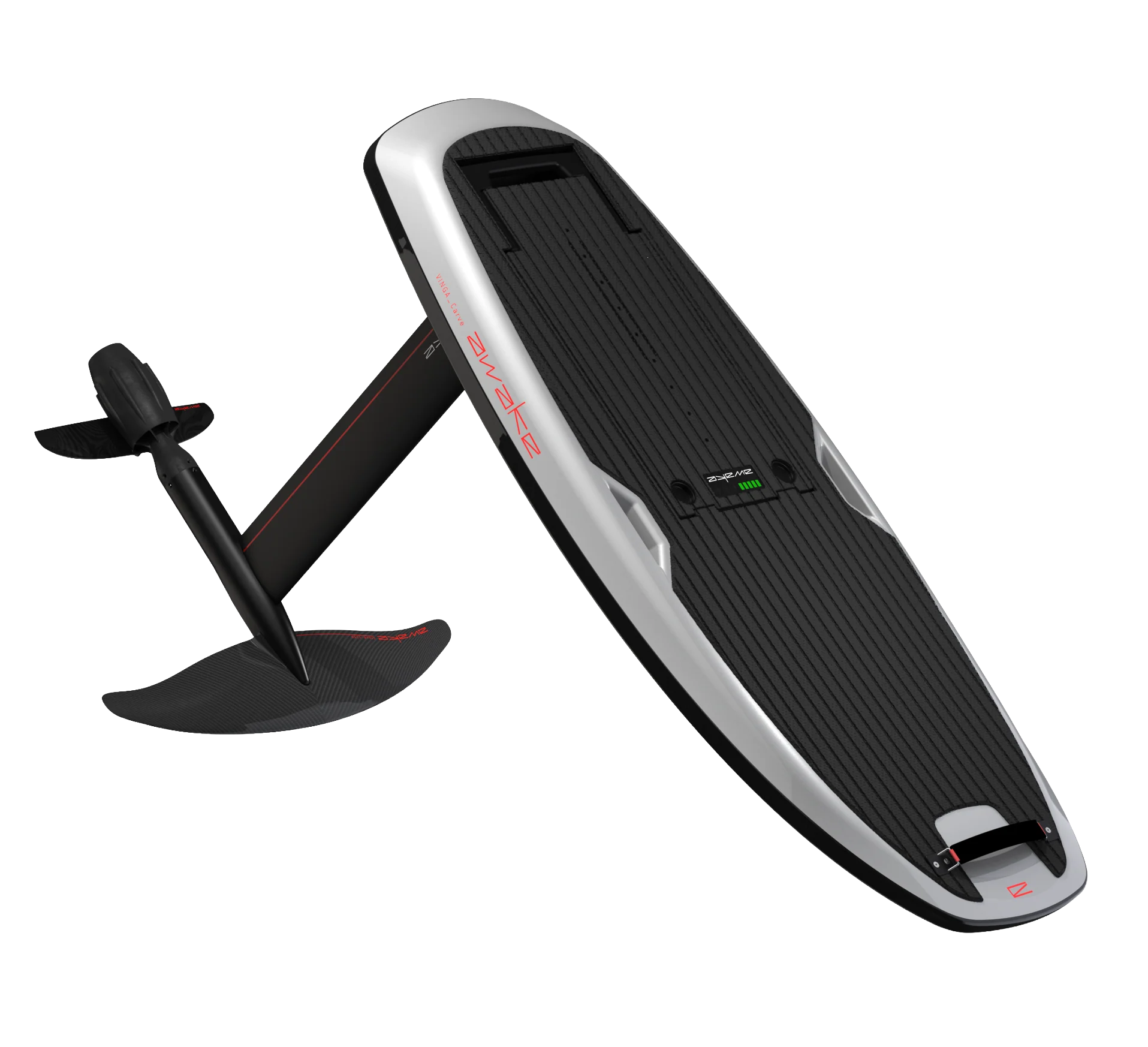 Awake VINGA Carve eFoil flying above the water on a hydrofoil